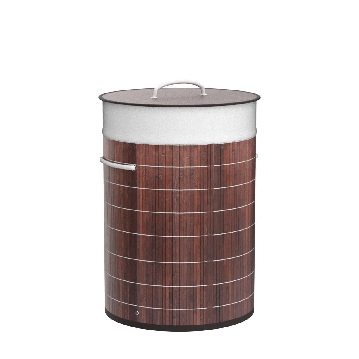 Homestorie Eco-Friendly Foldable Bamboo Laundry Basket Hamper With Lid, Large - 57 Liter (Coffee Brown)